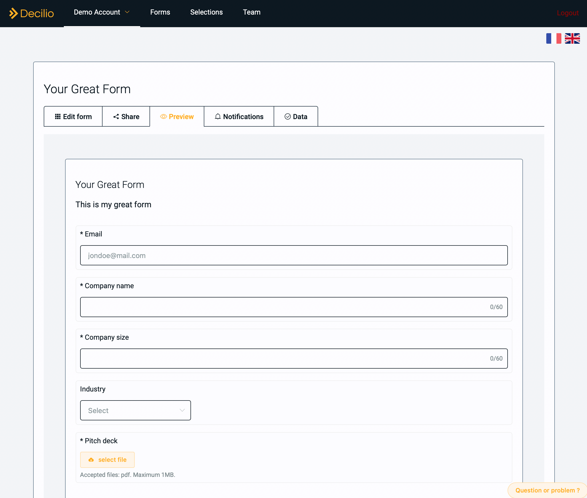 Outil de sélection pour des concours